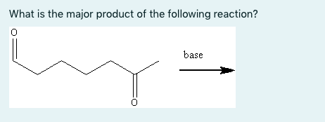 What is the major product of the following reaction?
base
