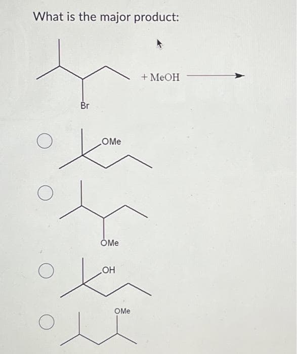What is the major product:
O
Br
OMe
ÓMe
OH
OMe
+ MeOH