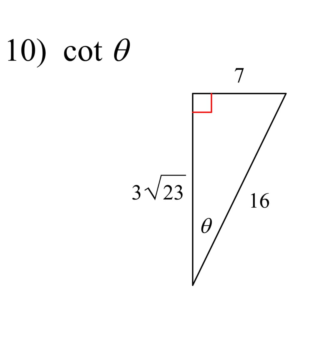 10) cot 0
7
3V 23
16
