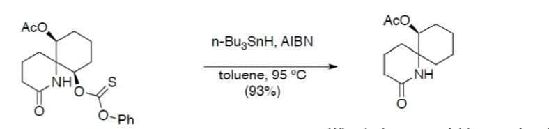 Aco
NH
S
O-Ph
n-Bu-SnH, AIBN
toluene, 95 °C
(93%)
Aco
NH