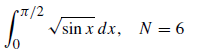 Vsin x dx, N = 6
