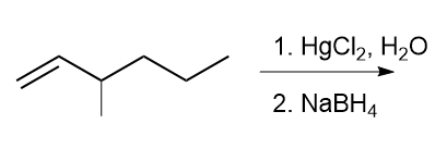 1. HgCl₂, H₂O
2. NaBH4