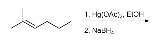 1. Hg(OAc)₂, EtOH
2. NaBH4