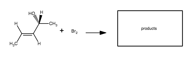 H₂C
HO H
-CH₂
+
Br₂
products