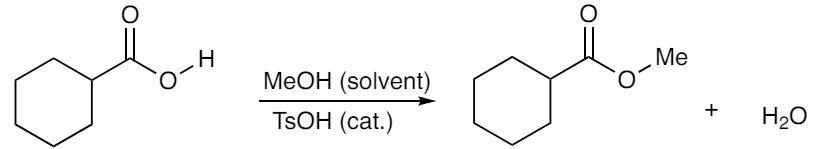 MeOH (solvent)
TSOH (cat.)
Me
+
H₂O