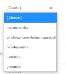 | Choose )
[ Choose]
metagenomics
whole-genome shotgun approach
bioinformatics
ed
GenBank
genomics
