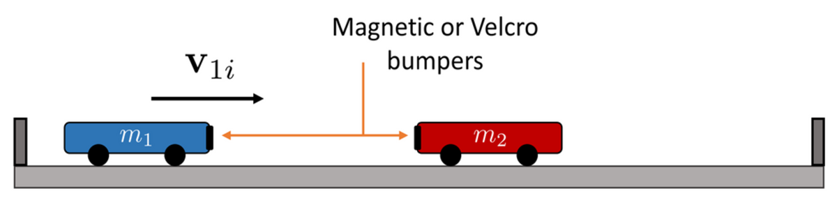 Magnetic or Velcro
bumpers
V1i
m2
m1
