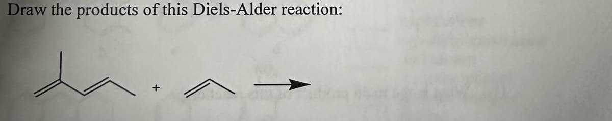 Draw the products of this Diels-Alder reaction: