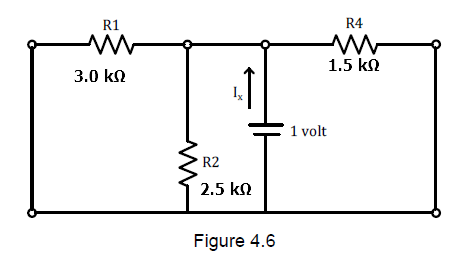 R1
R4
1.5 kn
3.0 kn
1 volt
R2
2.5 kn
Figure 4.6
