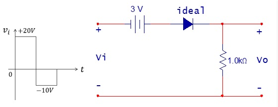 3 V
ideal
Vi 1+20V
Vi
1.0kn
Vo
-10V
