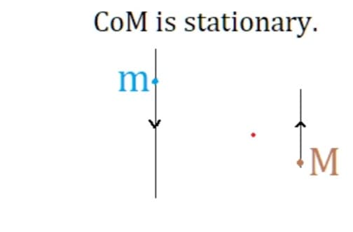CoM is stationary.
m
ÎM
