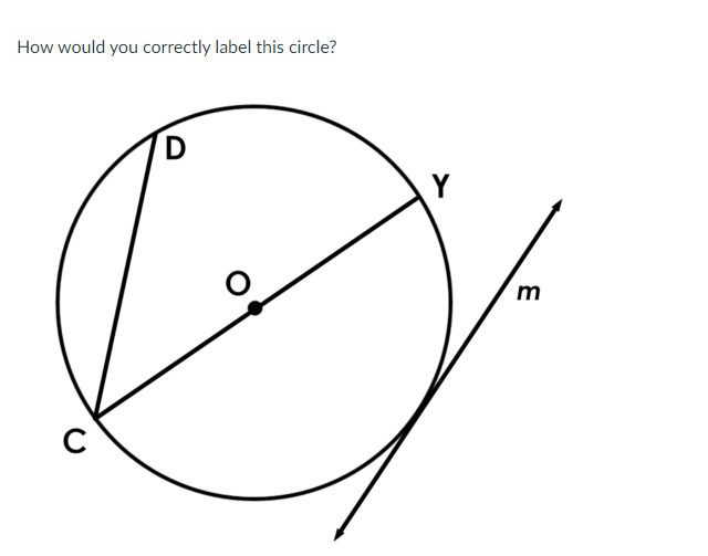 How would you correctly label this circle?
D
Y
Ø
C
m