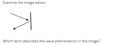 Examine the image below:
Which term describes the wave phenomenon in the image?