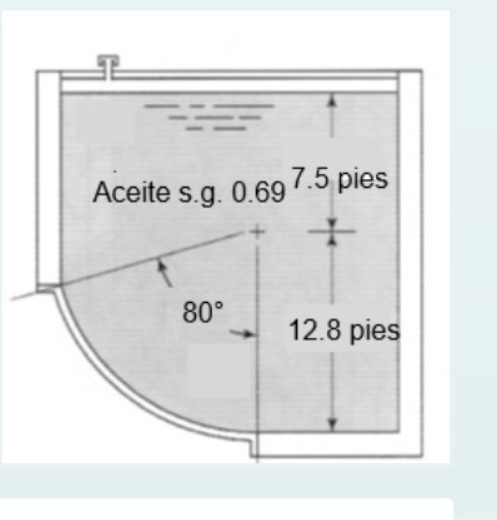 Aceite s.g. 0.69
80°
7.5 pies
12.8 pies