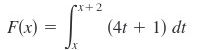 F(x)
=
Cx+2
(4t+ 1) dt