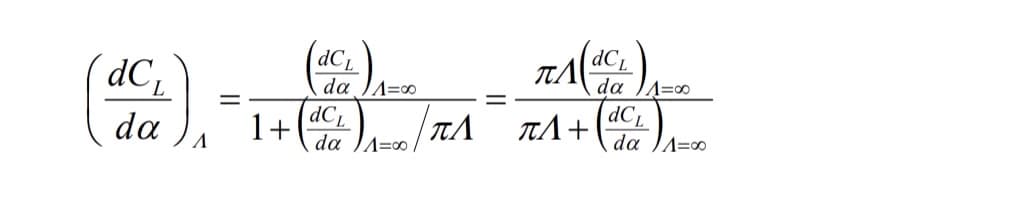 dCL
da
Λ
=
dC,
da IA=0
1+1ac,
da IA=
ΠΛ
dCL
da /Λ=0
ΠΛ
ΠΛ+ dCL
da A=∞0