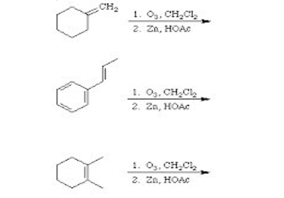 CH₂
1. O, CH₂Cl₂2
2. Zn, HOẠ
1. O, CH₂Cl₂
2. 2D, HOAC
1. 0₁, CH₂CL₂
2. Zo. HO