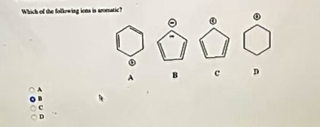 மத்தம்
Which of the following ions is aromatic?