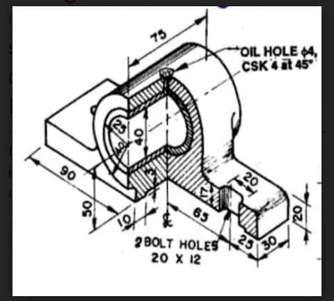 75
OIL HOLE 4,
CSK4it 45
90
65
10
2 BOLT HOLES
20 X 12
25
30
/20
