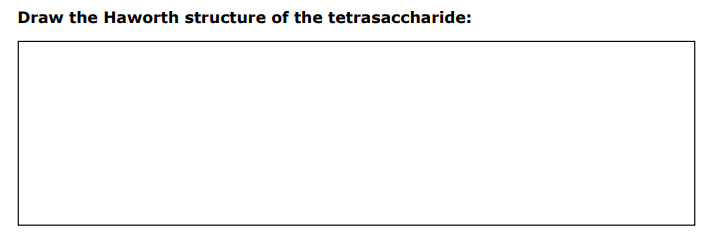 Draw the Haworth structure of the tetrasaccharide:
