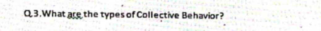 Q3.What are the types of Collective Behavior?
