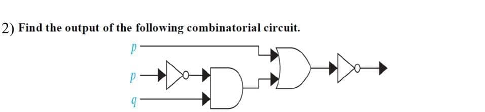 2) Find the output of the following combinatorial circuit.
Р
I
D
P
9