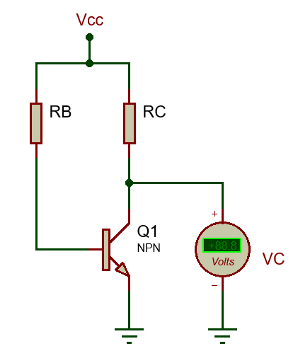 Vcc
RB
RC
Q1
NPN
+88 8
Volts
VC
