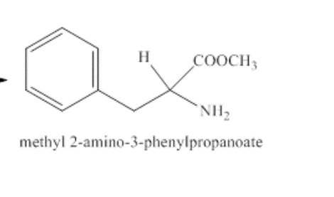 H
COOCH3
`NH2
methyl 2-amino-3-phenylpropanoate
