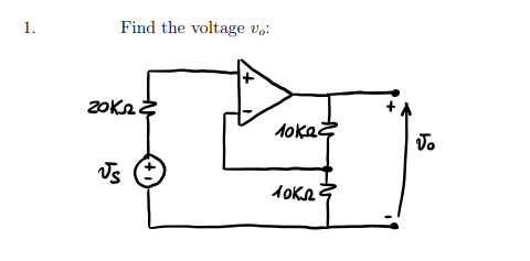1.
Find the voltage v₂:
Zokni
Us
локая
40кл
Го