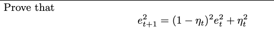 Prove that
e²+₁ = (1 - nt)²e²+ n²