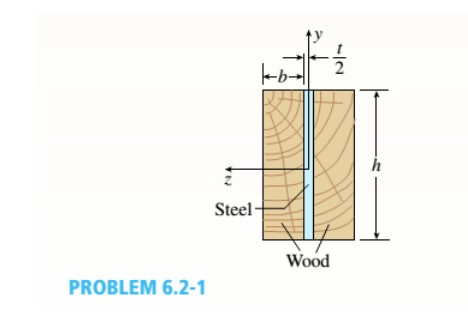 2
h
Steel
Wood
PROBLEM 6.2-1

