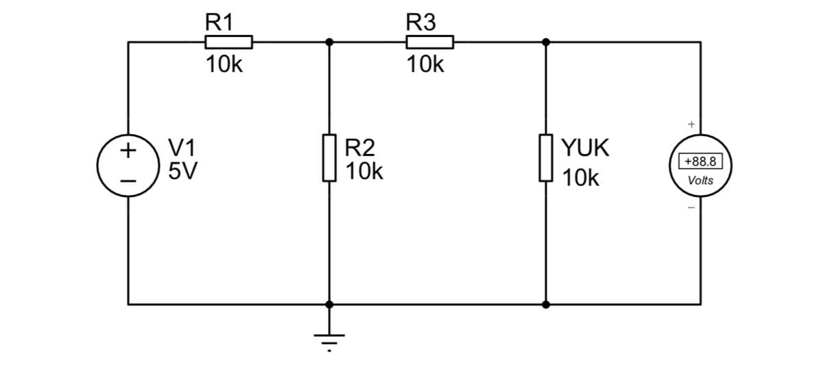 R1
R3
10k
10k
R2
10k
+
V1
YUK
+88.8
5V
10k
Volts
