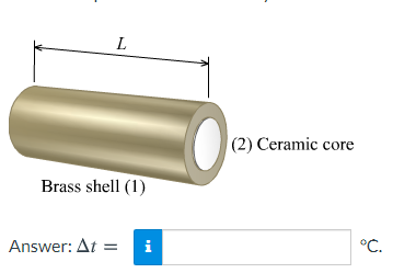 L
|(2) Ceramic core
Brass shell (1)
Answer: At =
i
°C.
