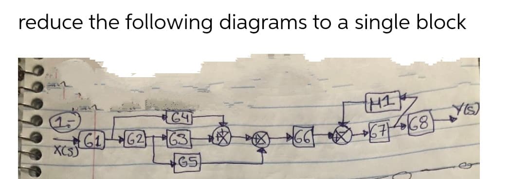 reduce the following diagrams to a single block
C4
61G2 63
XC5
G5
