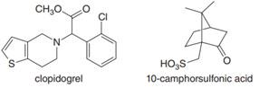 CH;0.
clopidogrel
HO,S
10-camphorsulfonic acid
