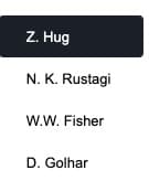 Z. Hug
N. K. Rustagi
W.W. Fisher
D. Golhar