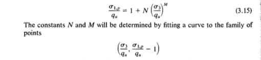 σ 1,2
(3.15)
qu
The constants N and M will be determined by fitting a curve to the family of
points
=1
σy
qu
*
1.p
qu