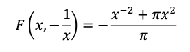 x^2 + πχ2
TT
F(x₁ - ²) = = *
1)