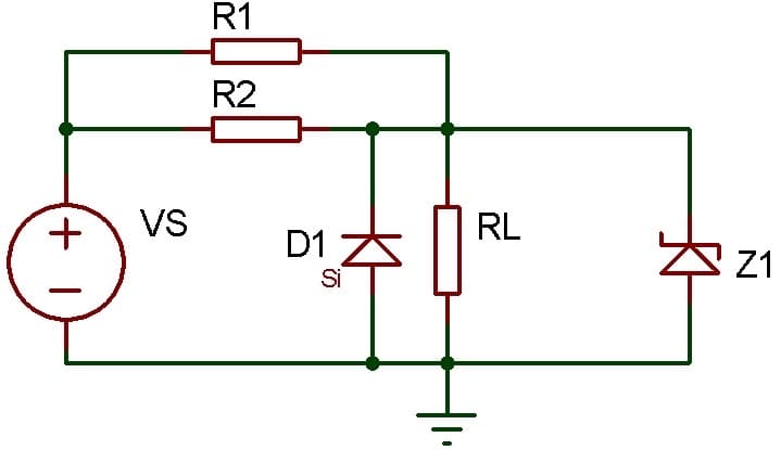 R1
R2
VS
D1 5
RL
Z1
Si
