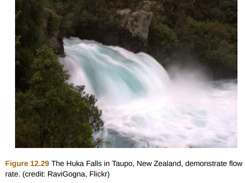 Figure 12.29 The Huka Falls in Taupo, New Zealand, demonstrate flow
rate. (credit: RaviGogna, Flickr)
