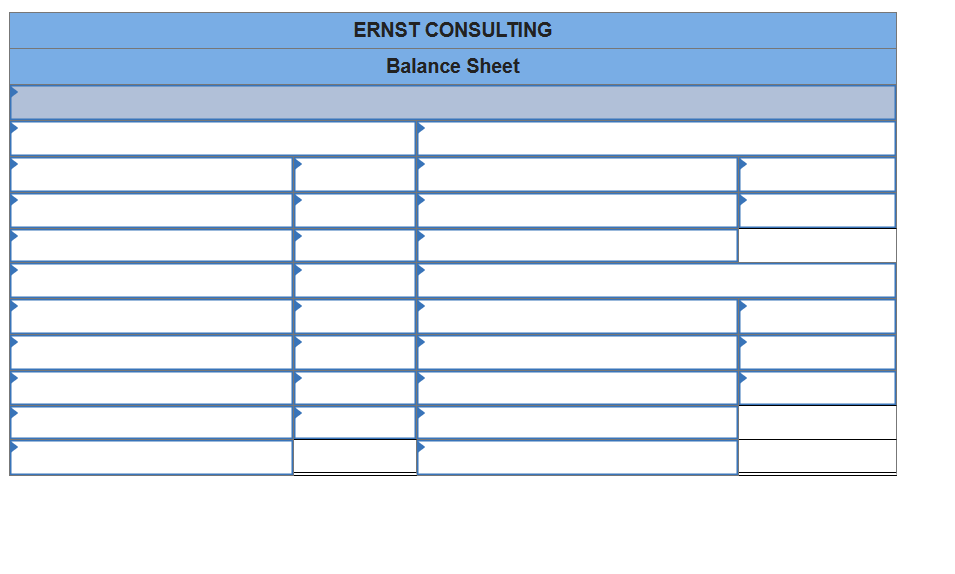ERNST CONSULTING
Balance Sheet