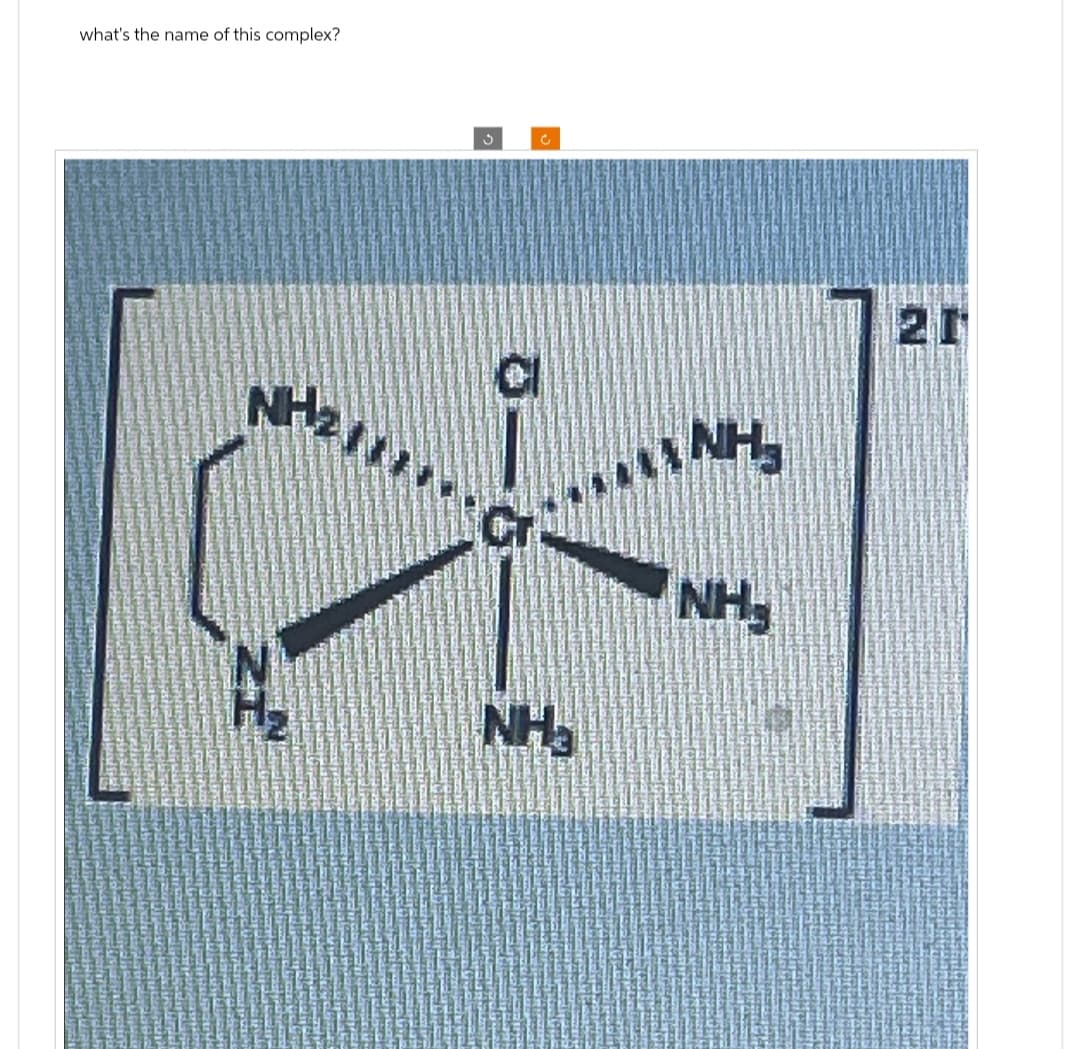 what's the name of this complex?
c
i
NH3
NH₂
NH₂
21