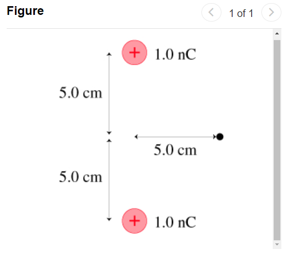 Figure
1 of 1
<>
+ 1.0 nC
5.0 cm
5.0 cm
5.0 cm
+ 1.0 nC
