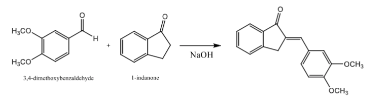 H3CO,
NaOH
H;CO
-OCH3
3,4-dimethoxybenzaldehyde
1-indanone
OCH3
