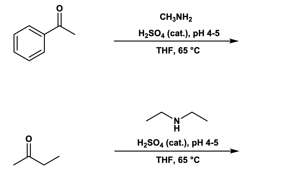 CH3NH2
H₂SO4 (cat.), pH 4-5
THF, 65 °C
N
H
H₂SO4 (cat.), pH 4-5
THF, 65 °C