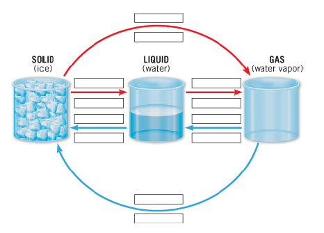 SOLID
(ice)
LIQUID
(water)
GAS
(water vapor)
