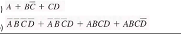 ) A + BC + CD
ABCD + ABCD + ABCD + ABCD
()