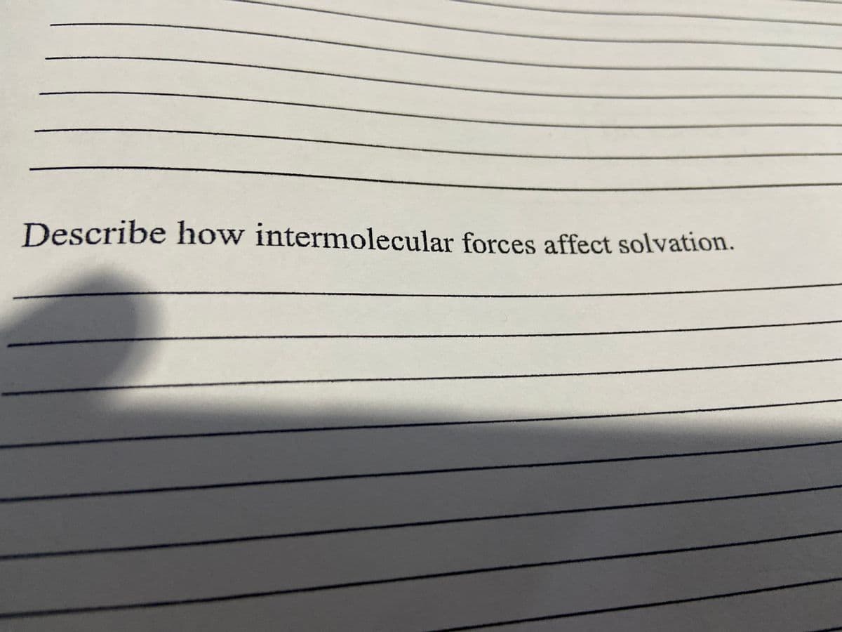 Describe how intermolecular forces affect solvation.
