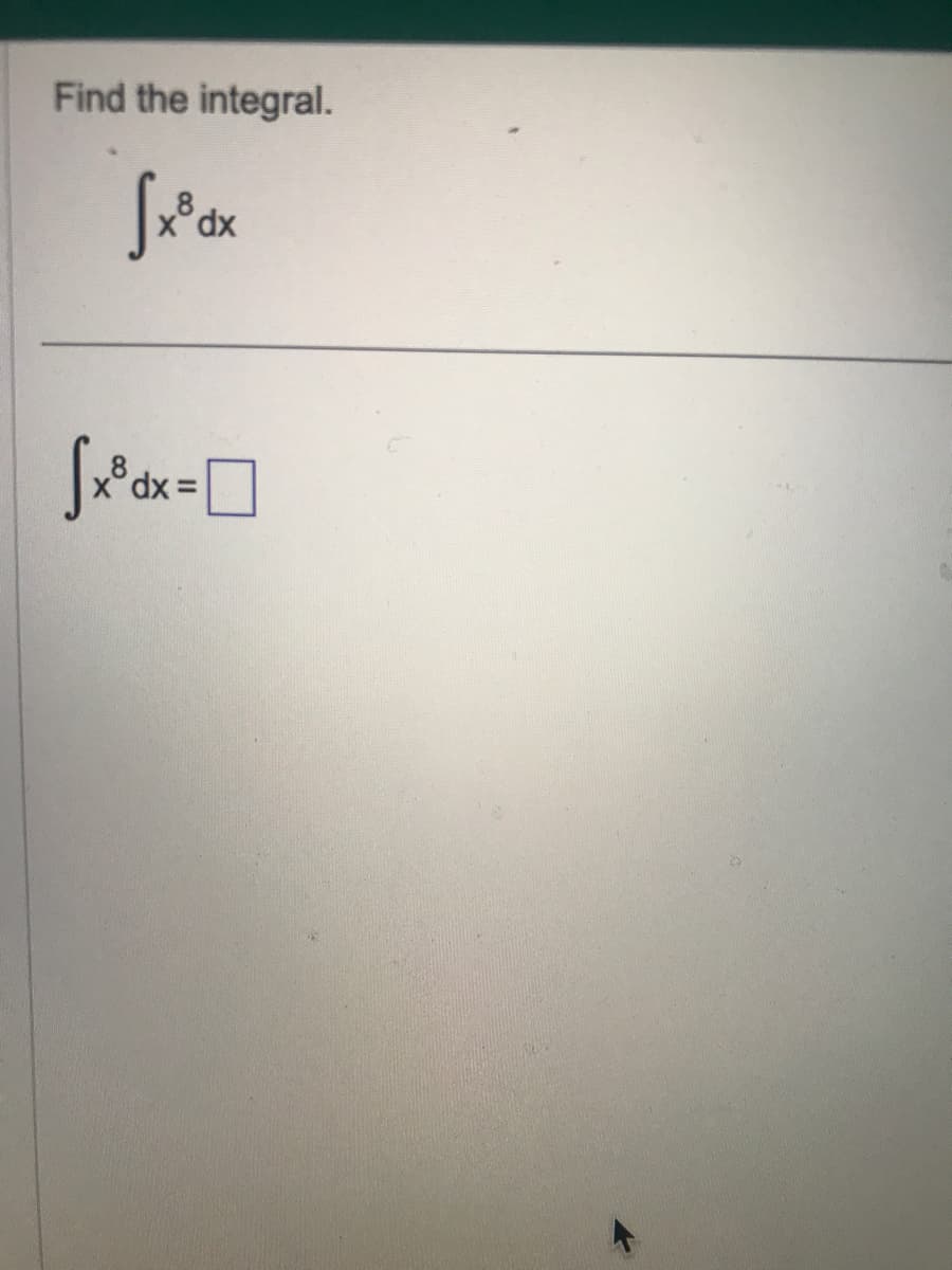 Find the integral.
Sxºdx
√x³dx =