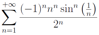 (-1)"n" sin" ()
Σ
2n
n=1
